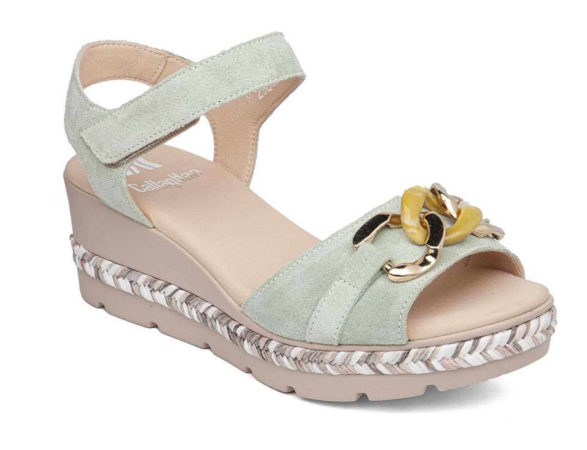 Callaghan 29807 Mara Keilabsatz Sandalen Damen Grün | WJT7195FD