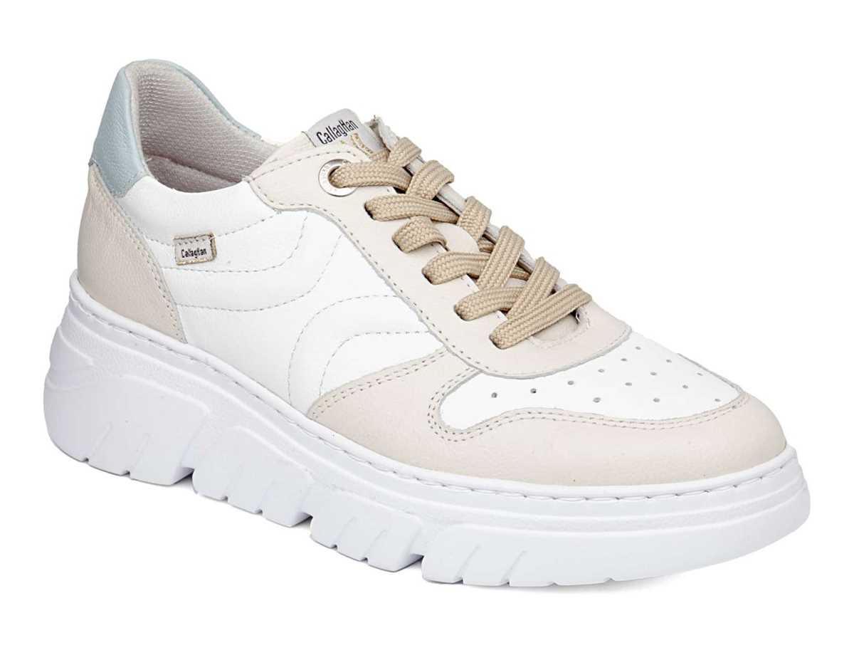 Callaghan 51806 Baccara Plateau Sneakers Damen Beige Weiß Blau | YRU5262CS