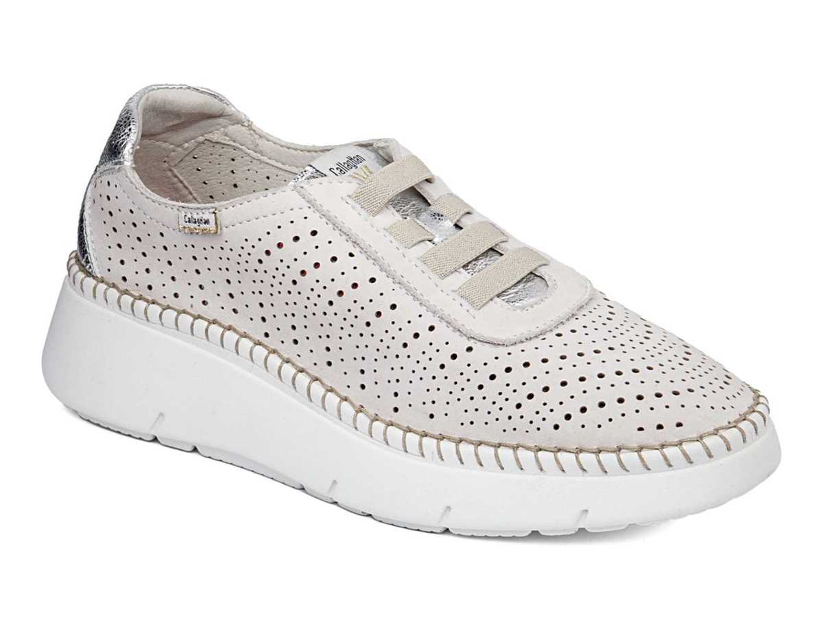 Callaghan 53600 Circular Sra. Plateau Sneakers Damen Weiß Silber | XOW8738SA