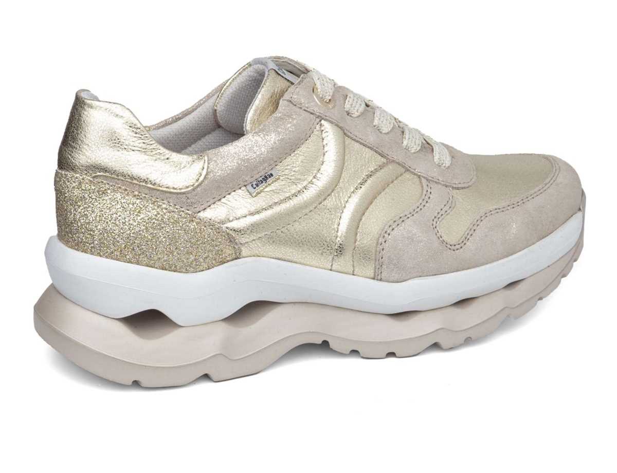 Callaghan 18820 Sole Sneakers Damen Weiß Beige Gold | MVX252PT