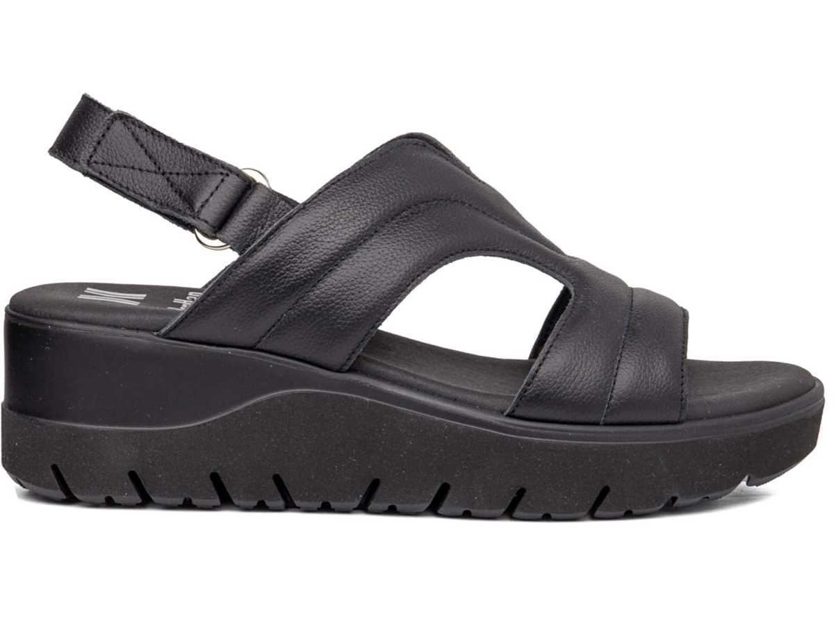 Callaghan 26516 Uwanja Plateau Sandalen Damen Schwarz | GJQ8512BY