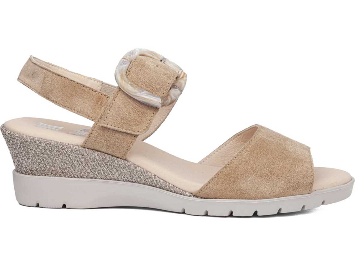 Callaghan 29116 Esperanza Keilabsatz Sandalen Damen Beige | BGA6295EJ
