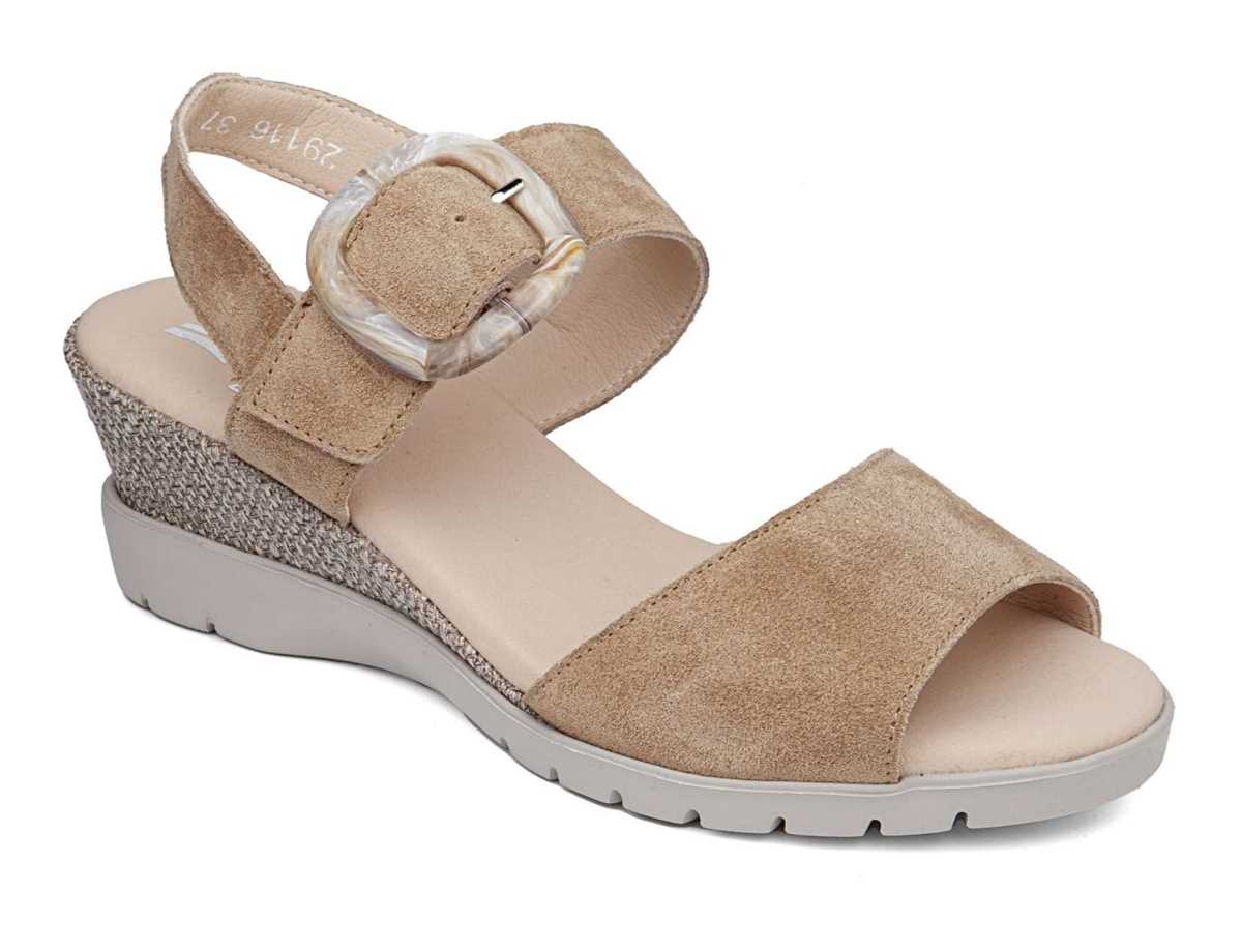 Callaghan 29116 Esperanza Keilabsatz Sandalen Damen Beige | BGA6295EJ