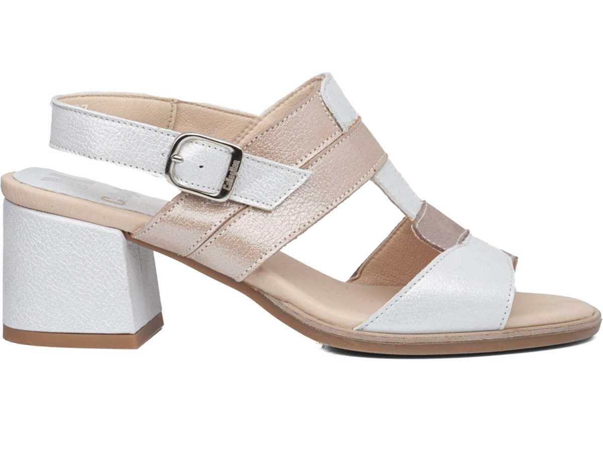 Callaghan 29211 Kibow Sandalen Absatz Damen Weiß Beige Gelb | BZI5550YW