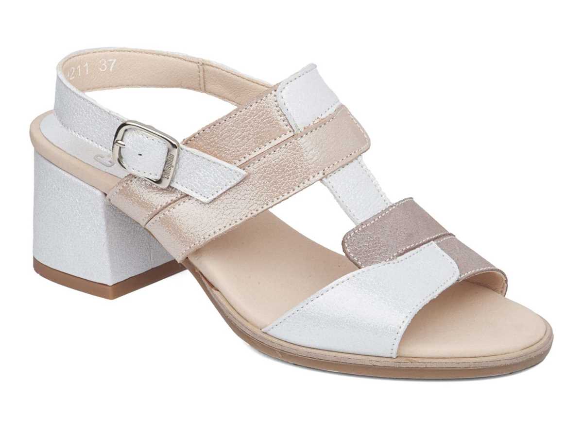 Callaghan 29211 Kibow Sandalen Absatz Damen Weiß Beige Gelb | BZI5550YW