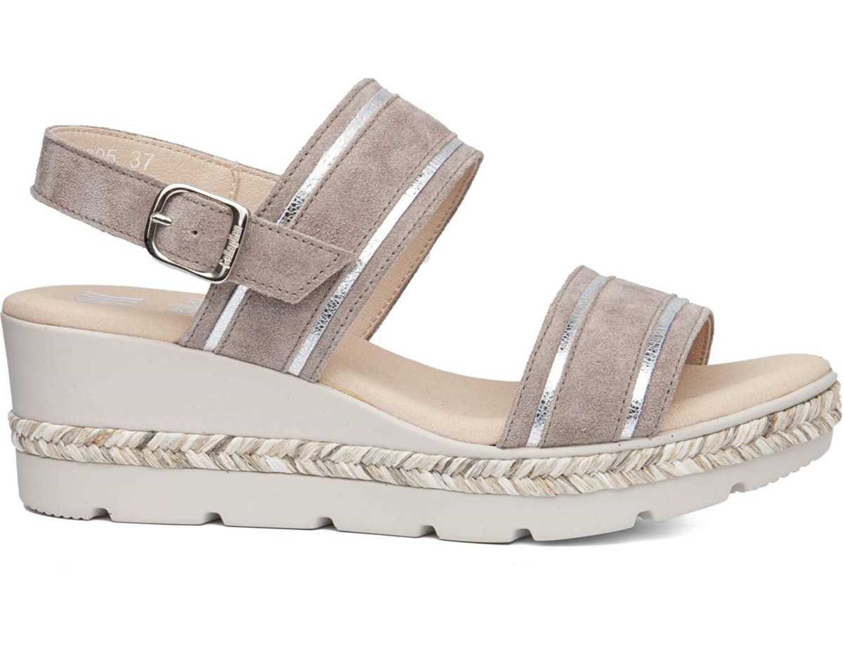 Callaghan 29805 Mara Keilabsatz Sandalen Damen Beige Silber | AWF1390OH