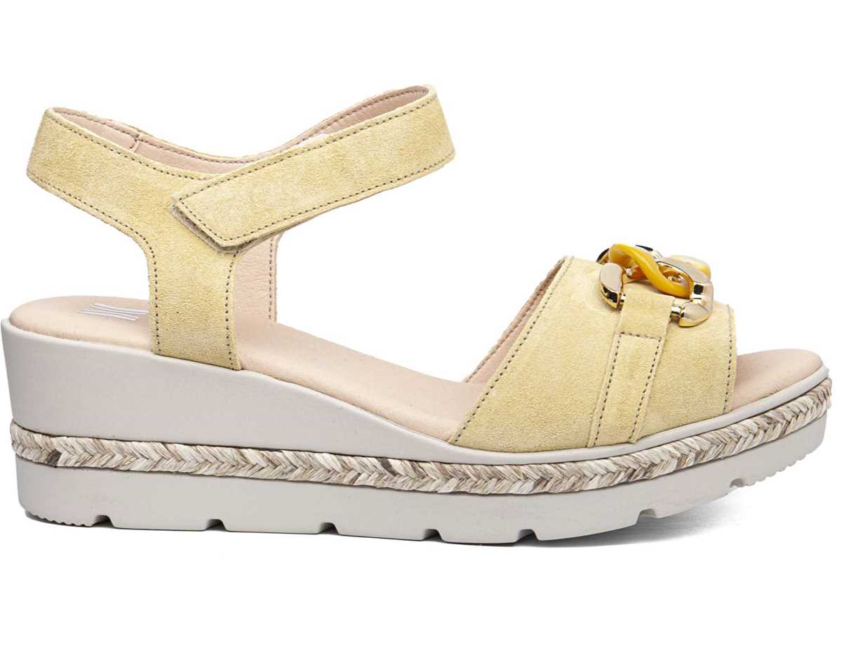 Callaghan 29807 Mara Keilabsatz Sandalen Damen Gelb | KIA9153OP