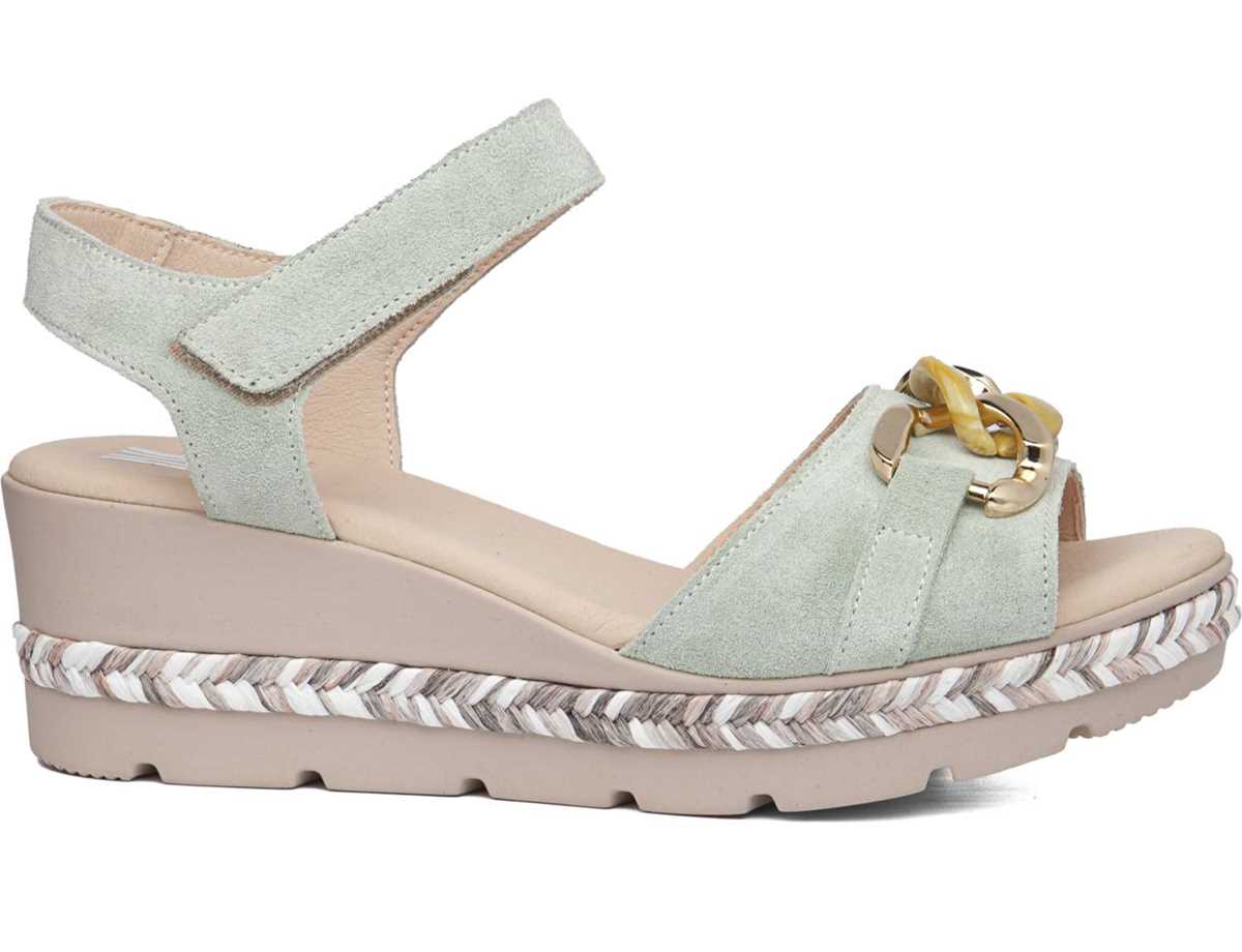 Callaghan 29807 Mara Keilabsatz Sandalen Damen Grün | WJT7195FD