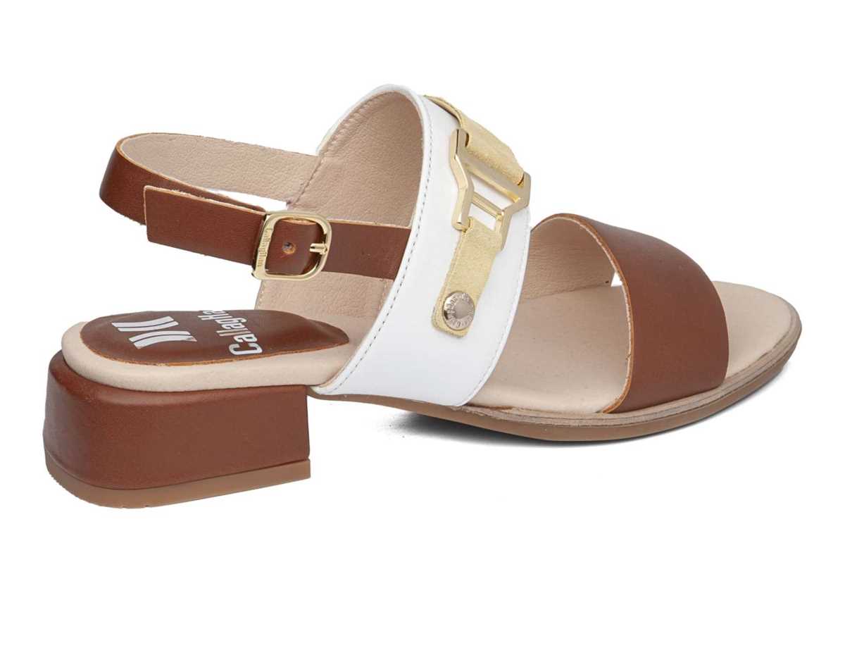 Callaghan 30304 Luna Sandalen Absatz Damen Braun Weiß Gelb | BCG7375AD