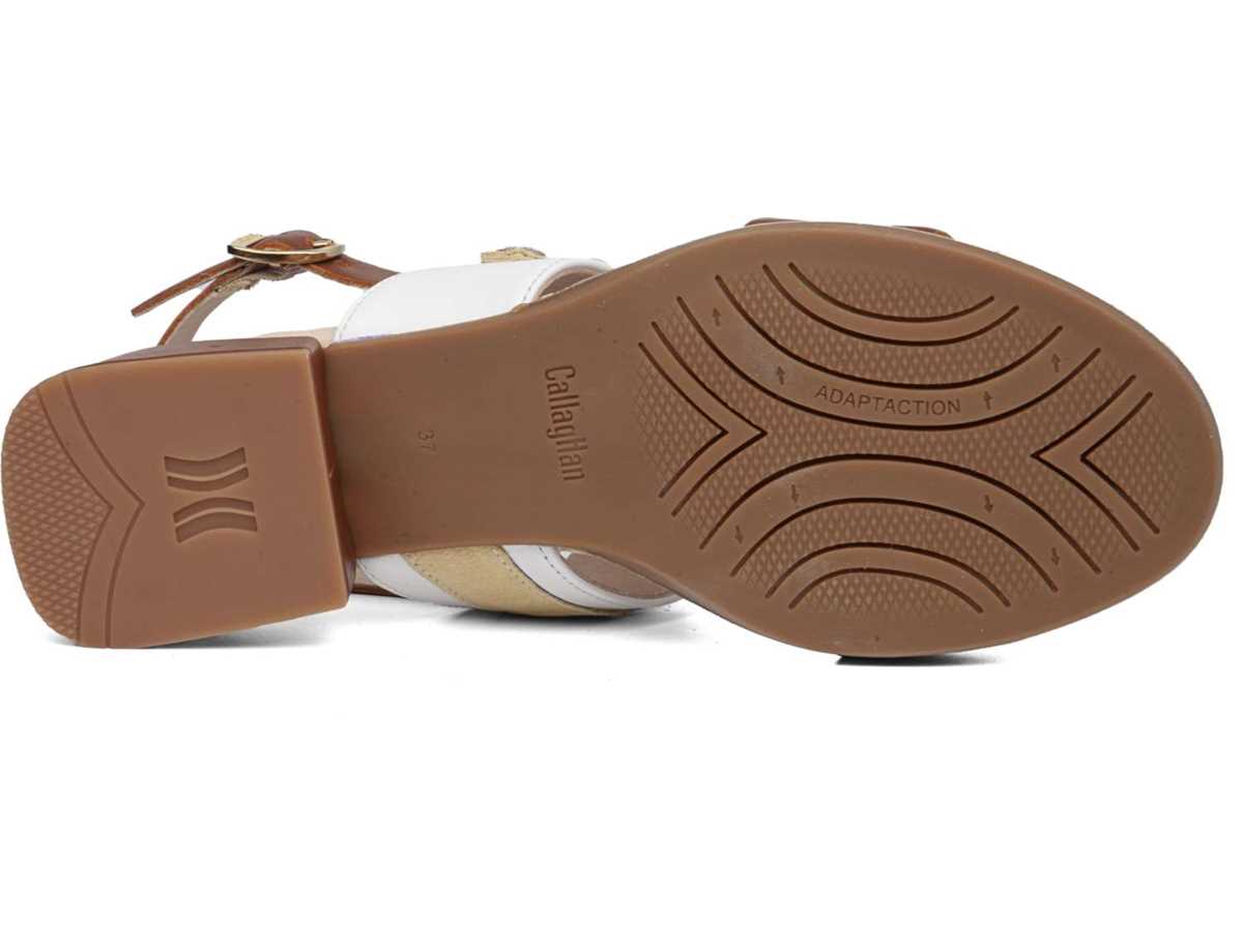 Callaghan 30304 Luna Sandalen Absatz Damen Braun Weiß Gelb | BCG7375AD