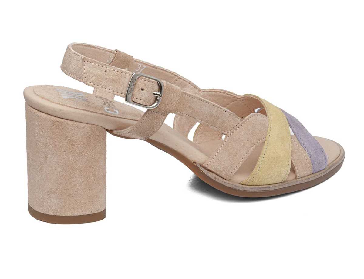 Callaghan 31904 Kanji Sandalen Absatz Damen Lila Gelb Beige | KZR3575BH